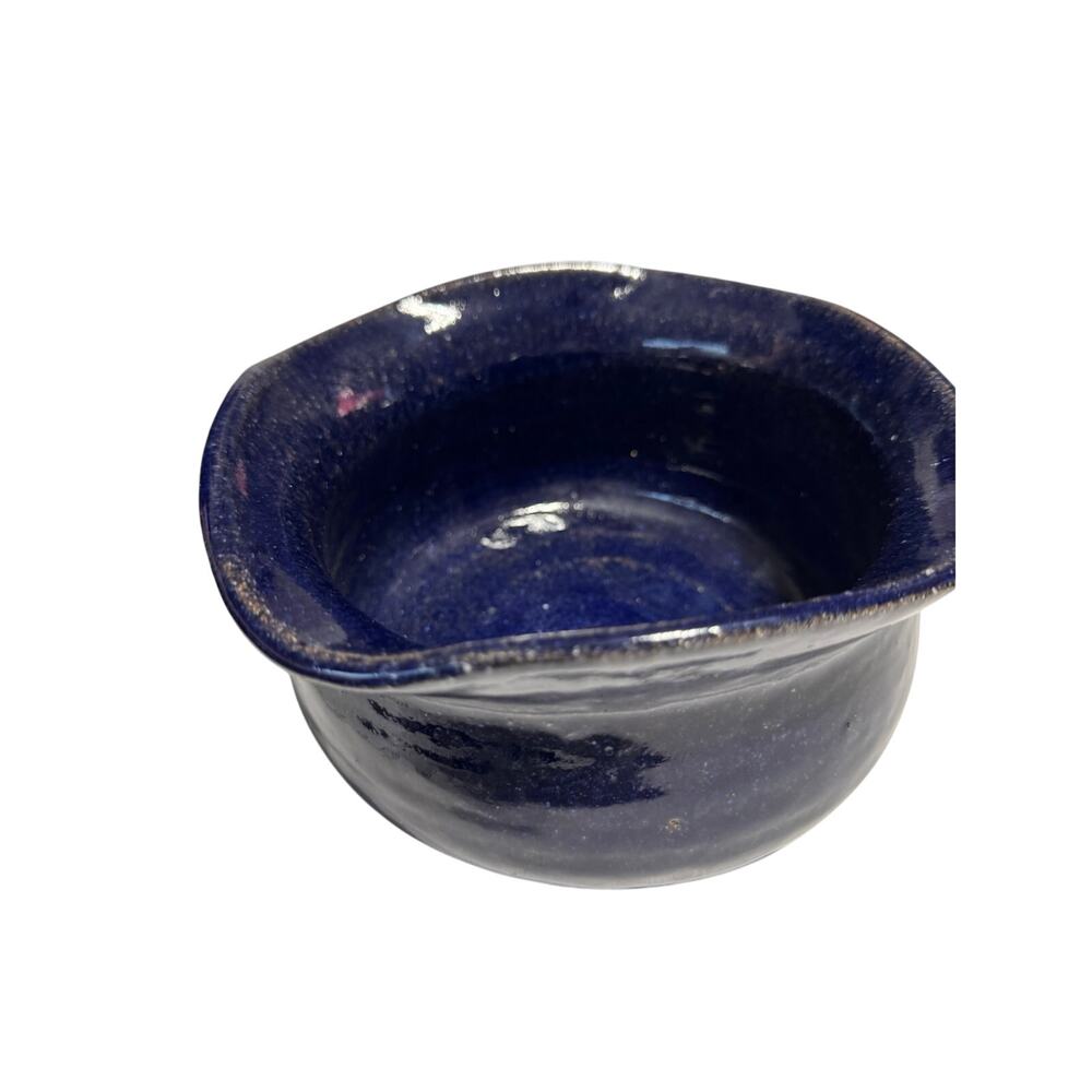 Hand Thrown Pottery Blue Bowl 7"
